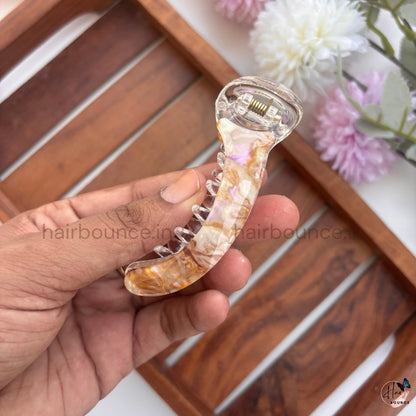 Premium Marble Curved Banana Hair Clip – Medium