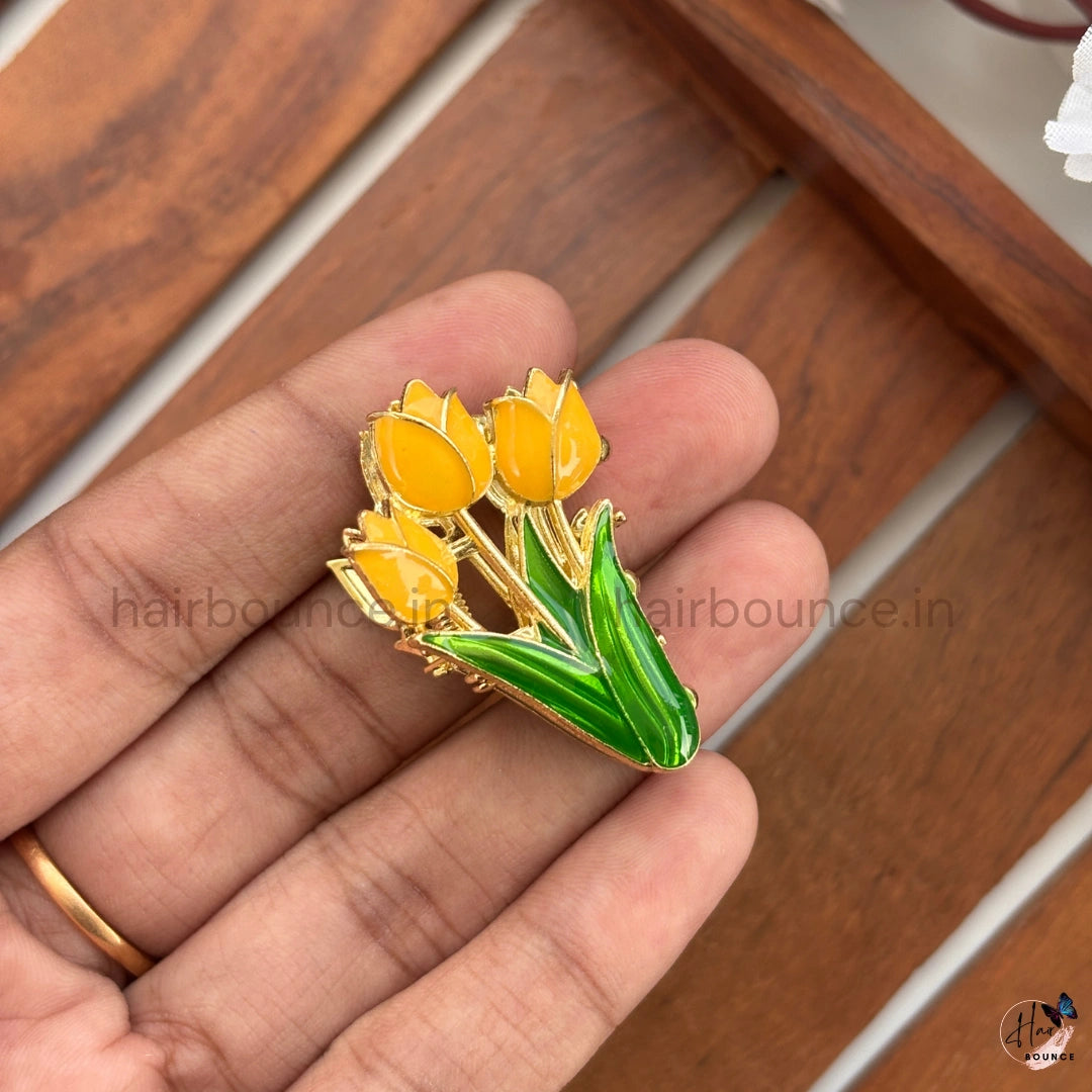 Tulip Garden Metal Hair Claw Clip - Small