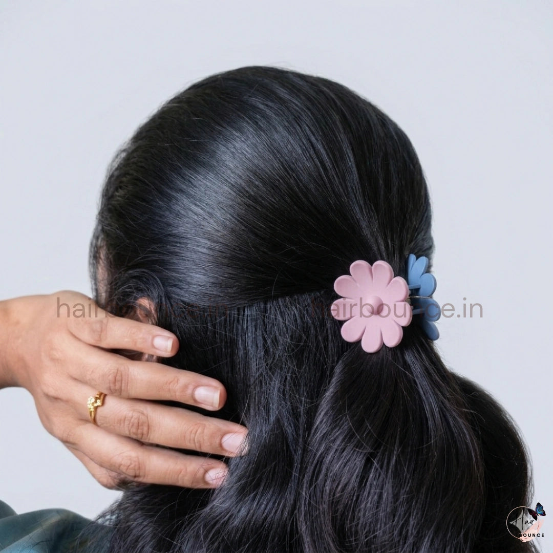 Dual Colour Daisy Flower Hair Claw - Small
