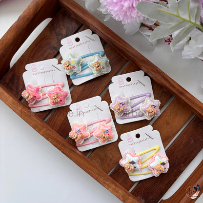 Sweet Star Bear Snap Hair Clips – Pack of 2