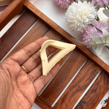 Matte Neutral Triangle Cut Hair Claw – Medium