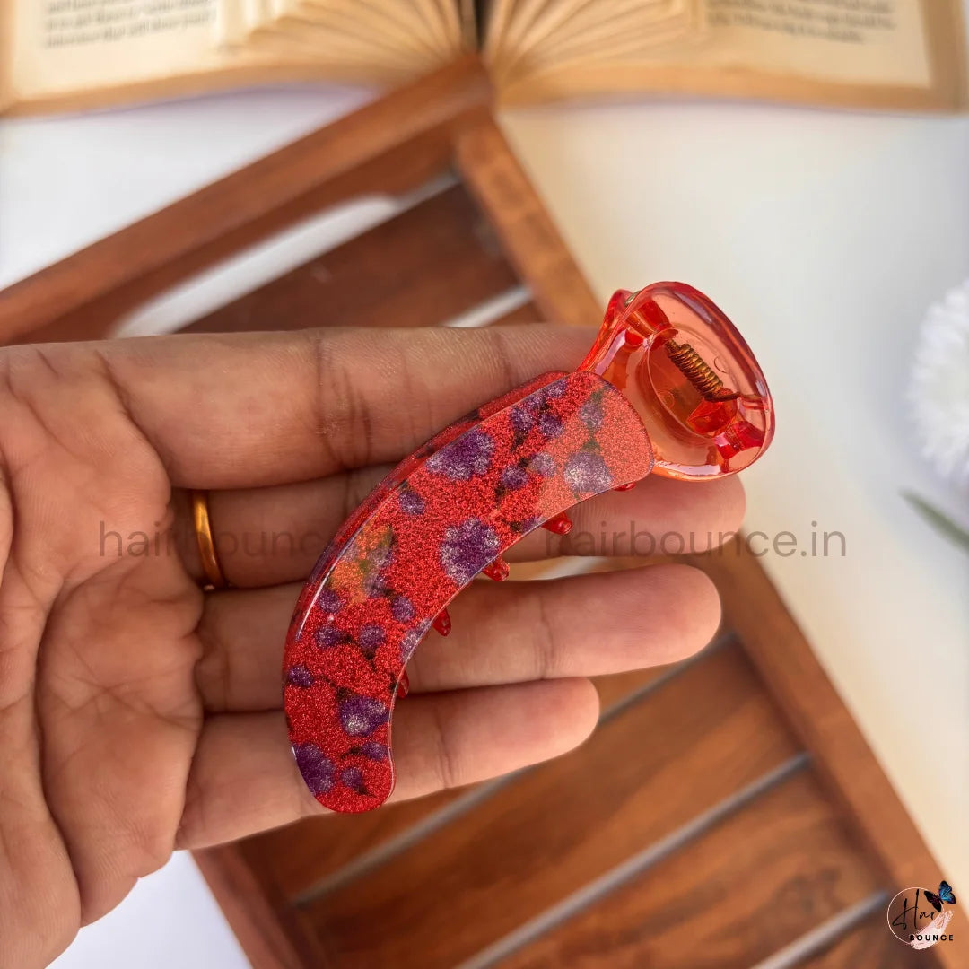 Vintage Rose Garden Banana Hair Clip - Medium
