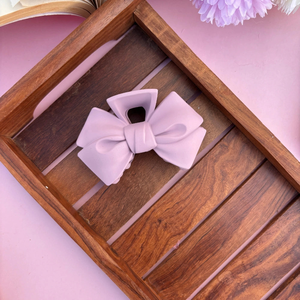 Matte Finish Bow Hair Claw - Large