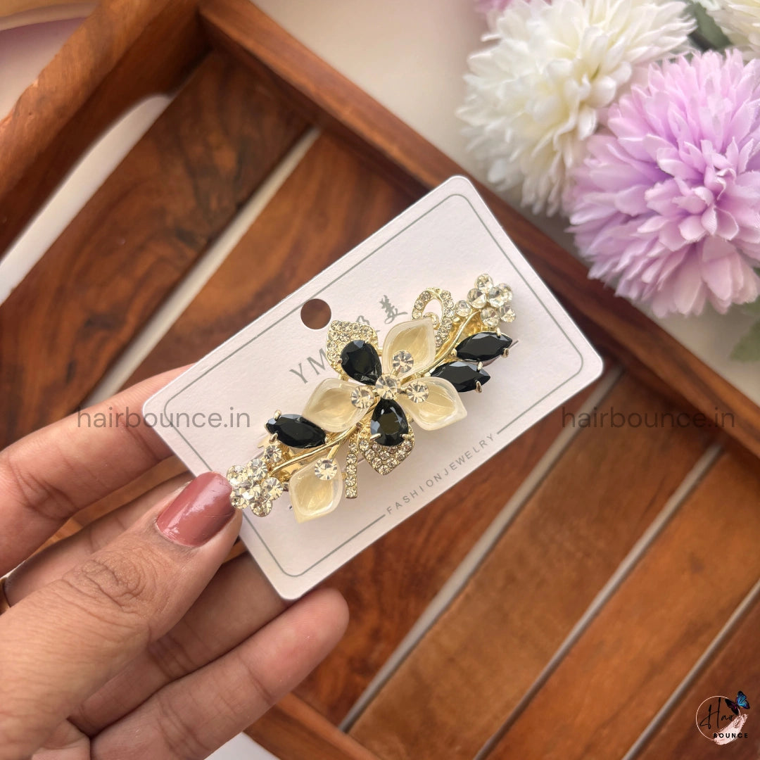 Crystal Bloom Center Hair Clip