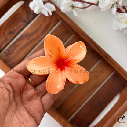 Glossy Floral Hair Claw – Large