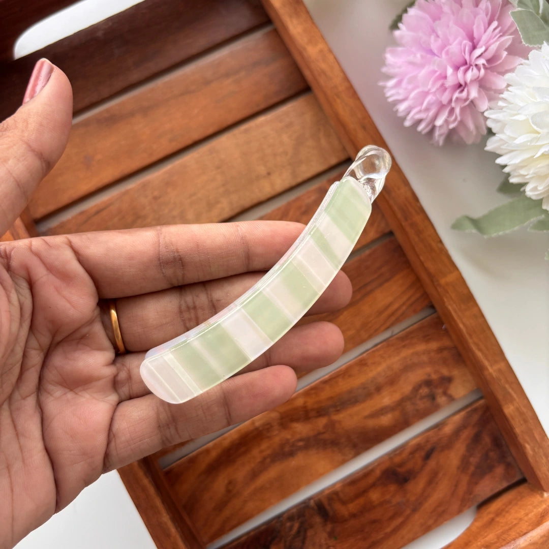 Pastel Stripes Curve Lock Banana Clip - Medium