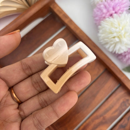 Heart Rectangle Hair Claw – Small