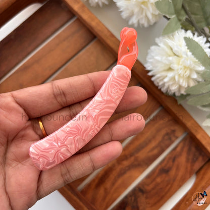 Marble Finish Banana Hair Clip – Large