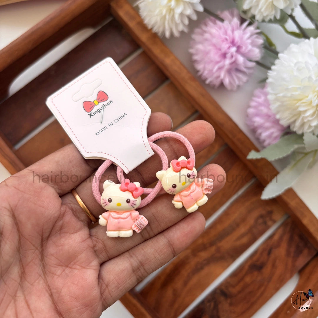 Cute Kitty Hair Ties for Girls – Pack of 2
