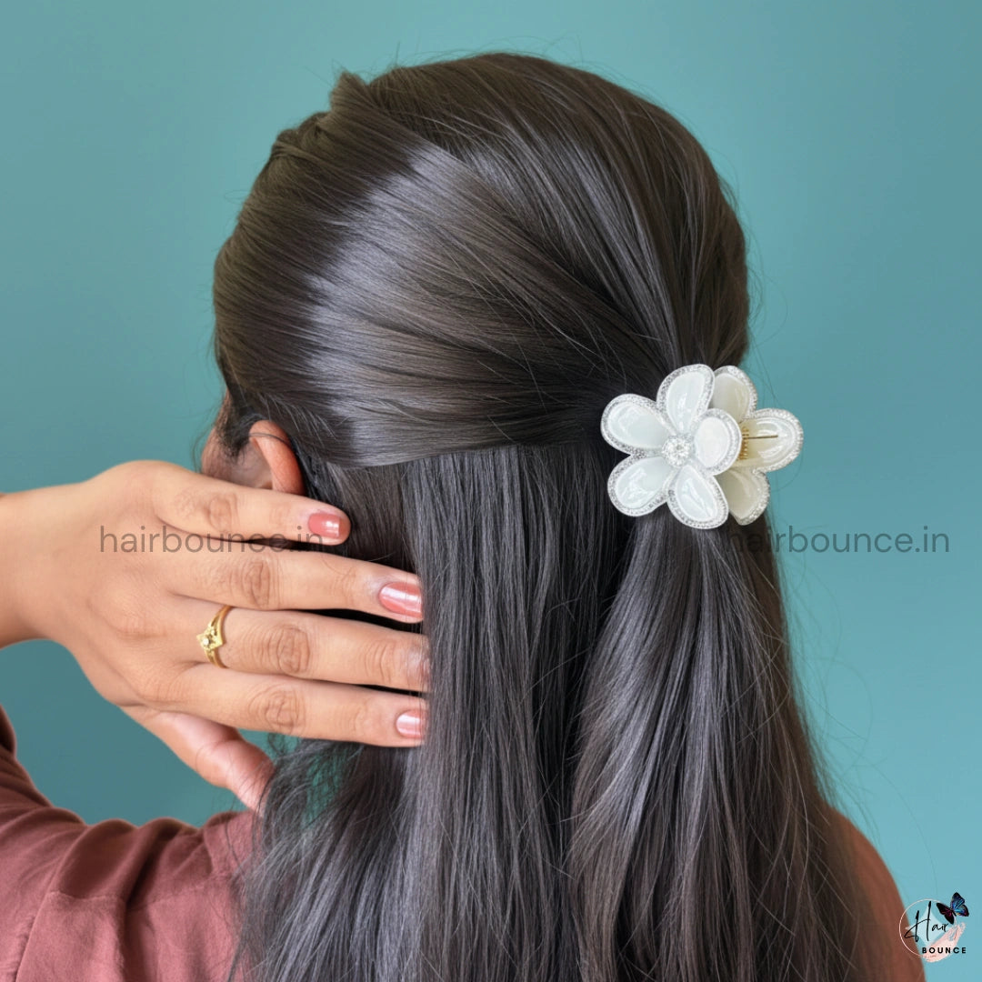 Crystal Blossom Pastel Hair Claw – Small