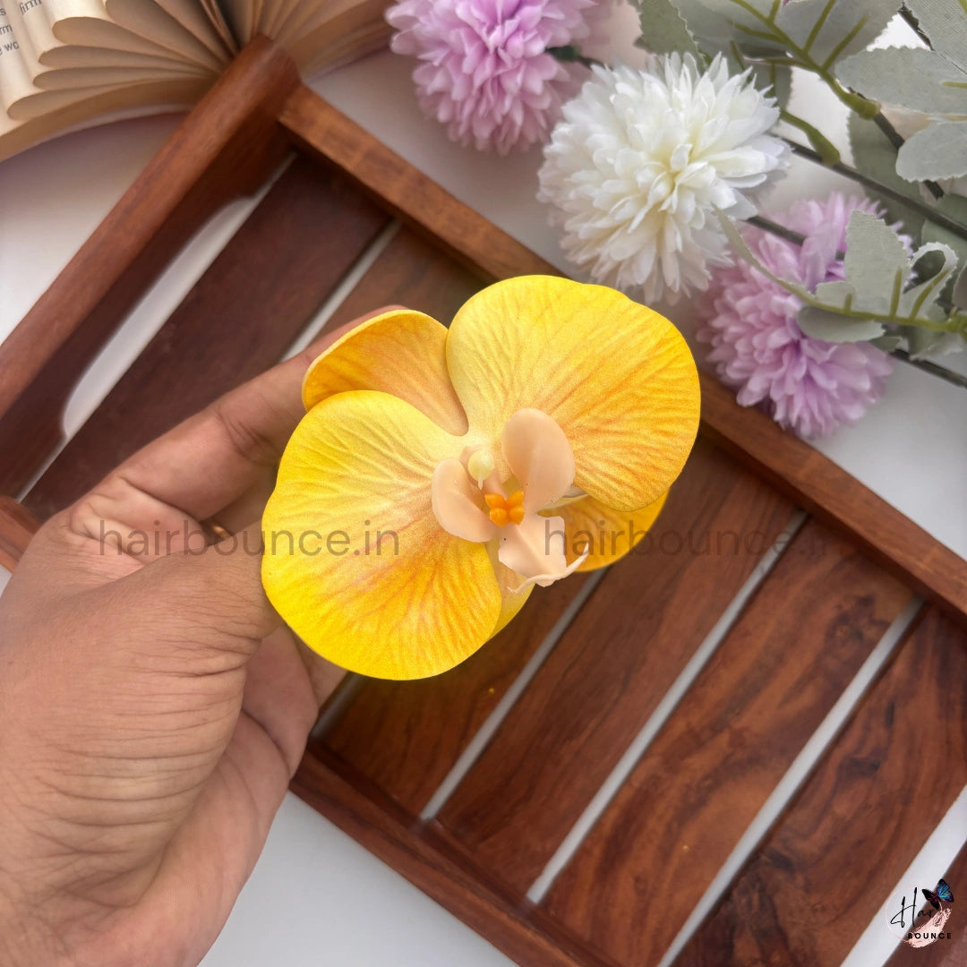 Orchid Bloom Hair Claw – Luxe Floral Edition / Large