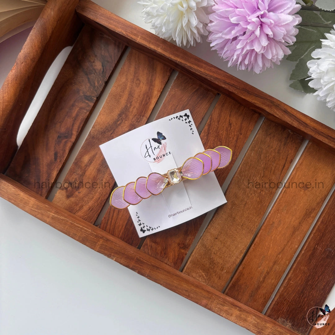 Gold-Edged Crystal Centre Clip