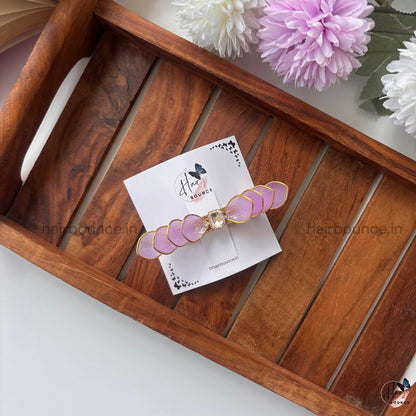 Gold-Edged Crystal Centre Clip