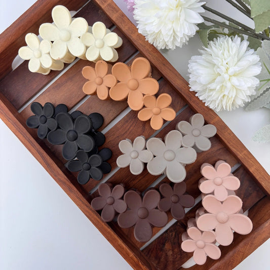 Matte Blossom Flower Hair Claw - Large