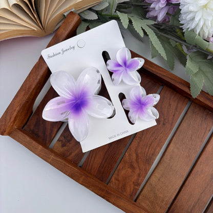 Lilly Shinny Flower Set of 3 Hair Claw