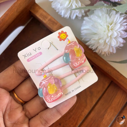 Magical Rainbow & Unicorn Tic Tac Hair Clips – Set of 5
