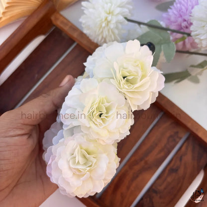 Pastel Rose Artificial Flower Banana Hair Clip – Large