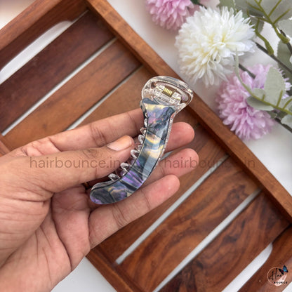 Premium Marble Curved Banana Hair Clip – Medium