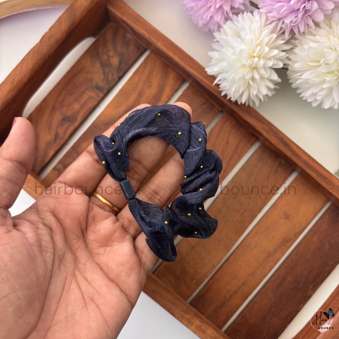 Pearl Stud Organza Scrunchies
