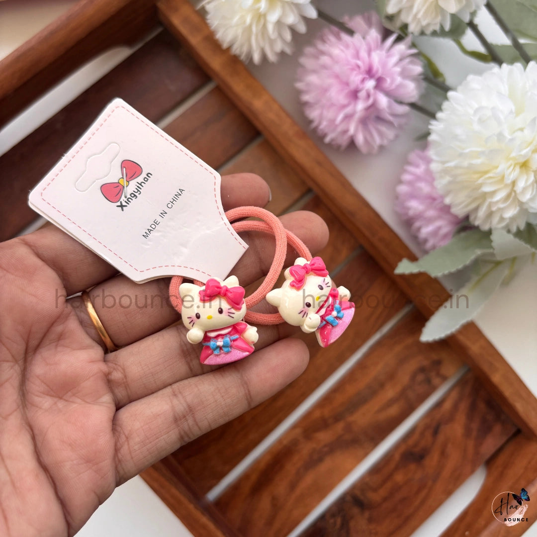 Cute Kitty Hair Ties for Girls – Pack of 2