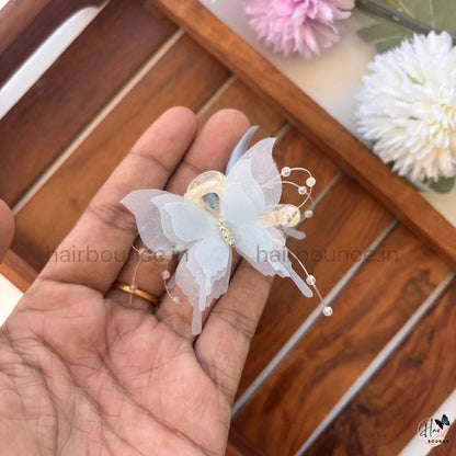 Elegant Butterfly Bead Hair Claw - Small