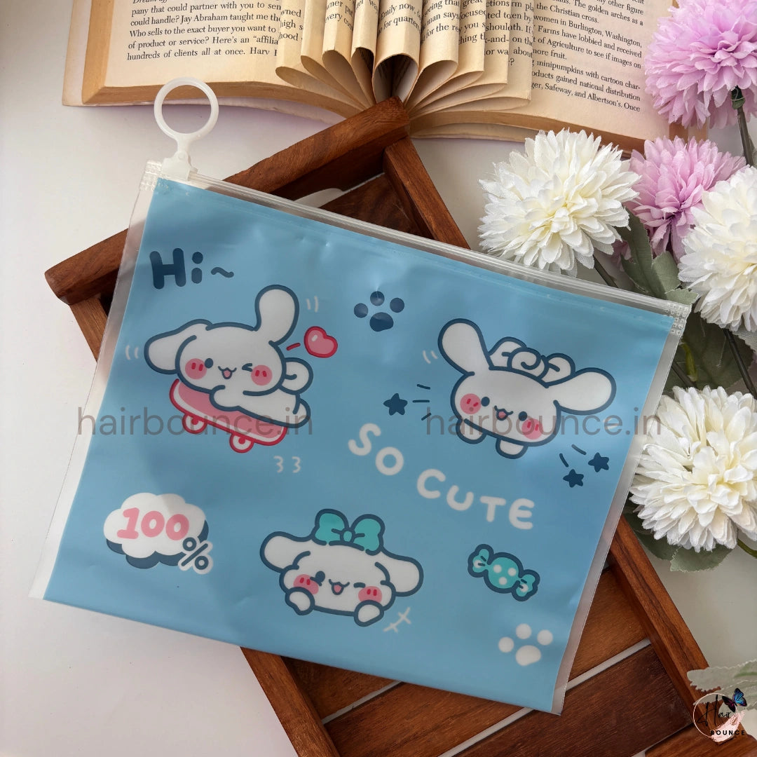 Cute Cartoon Zip Lock Storage Pouch – Waterproof Multipurpose Organizer