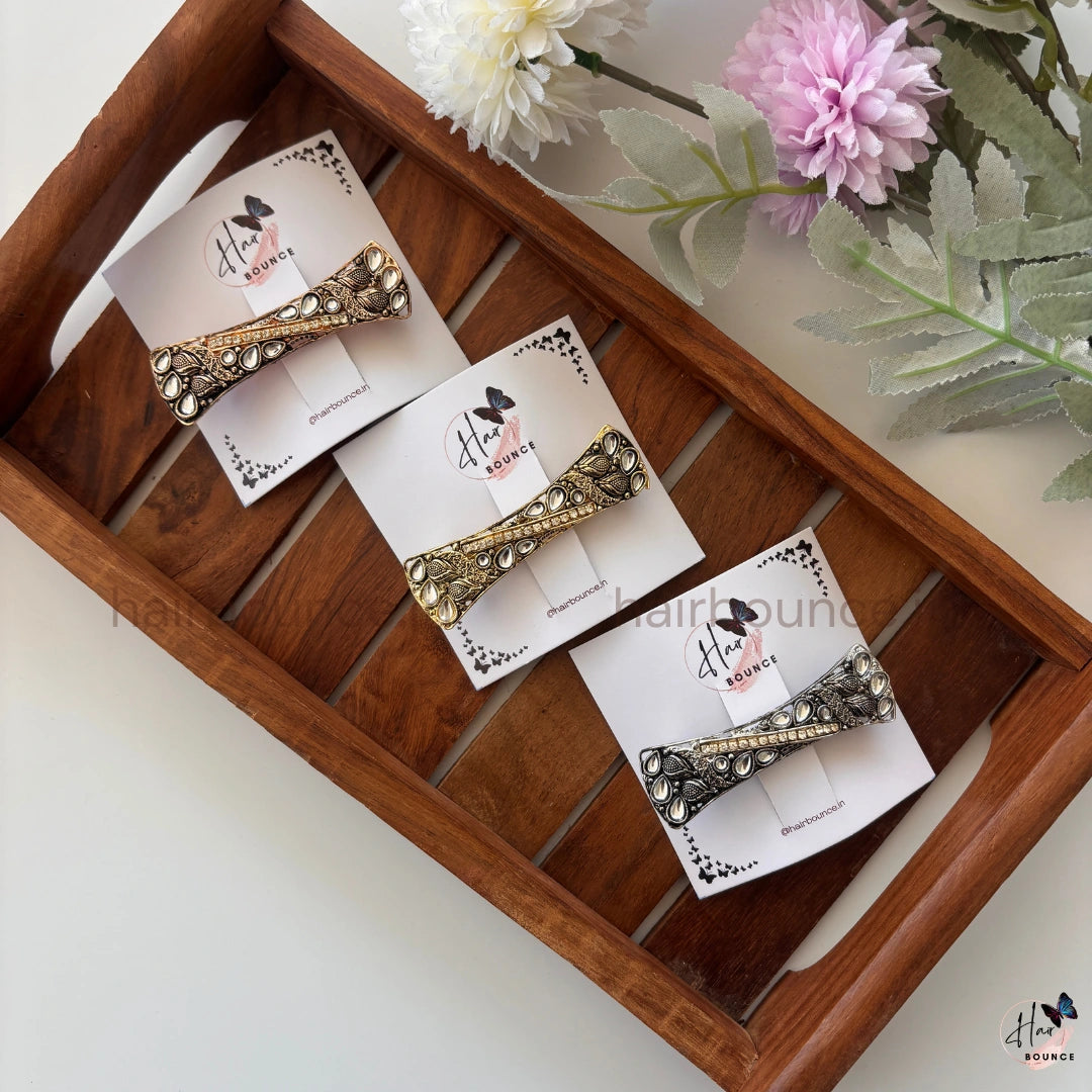 Heritage Bow Antique Embellished Barrette