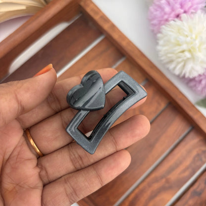 Heart Rectangle Hair Claw – Small