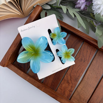 Lilly Shinny Flower Set of 3 Hair Claw