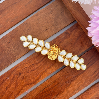 Radha Krishna Pearl Leaf Clip