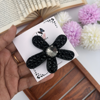 Stone Filled Flower Alligator Clip