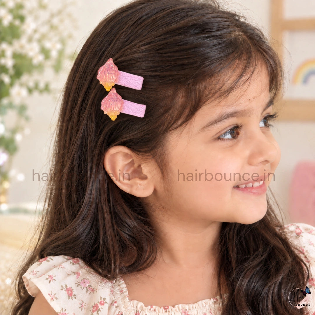 Ocean Shell & Mermaid Glitter Alligator Hair Clips for Girls