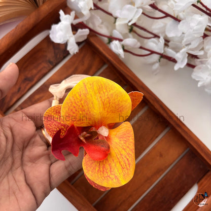 Orchid Bloom Floral Scrunchie Hair Tie