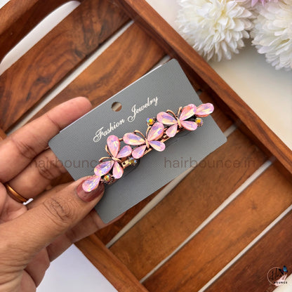 Iridescent Butterfly Crystal Center Clip