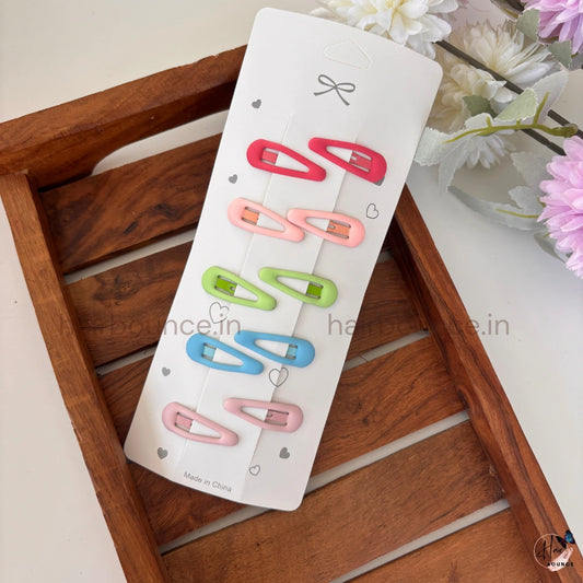 Matte Pastel Tic Tac Hair Clips Set – Soft Color Cute Hair Pins for Girls & Kids (Pack of 10)
