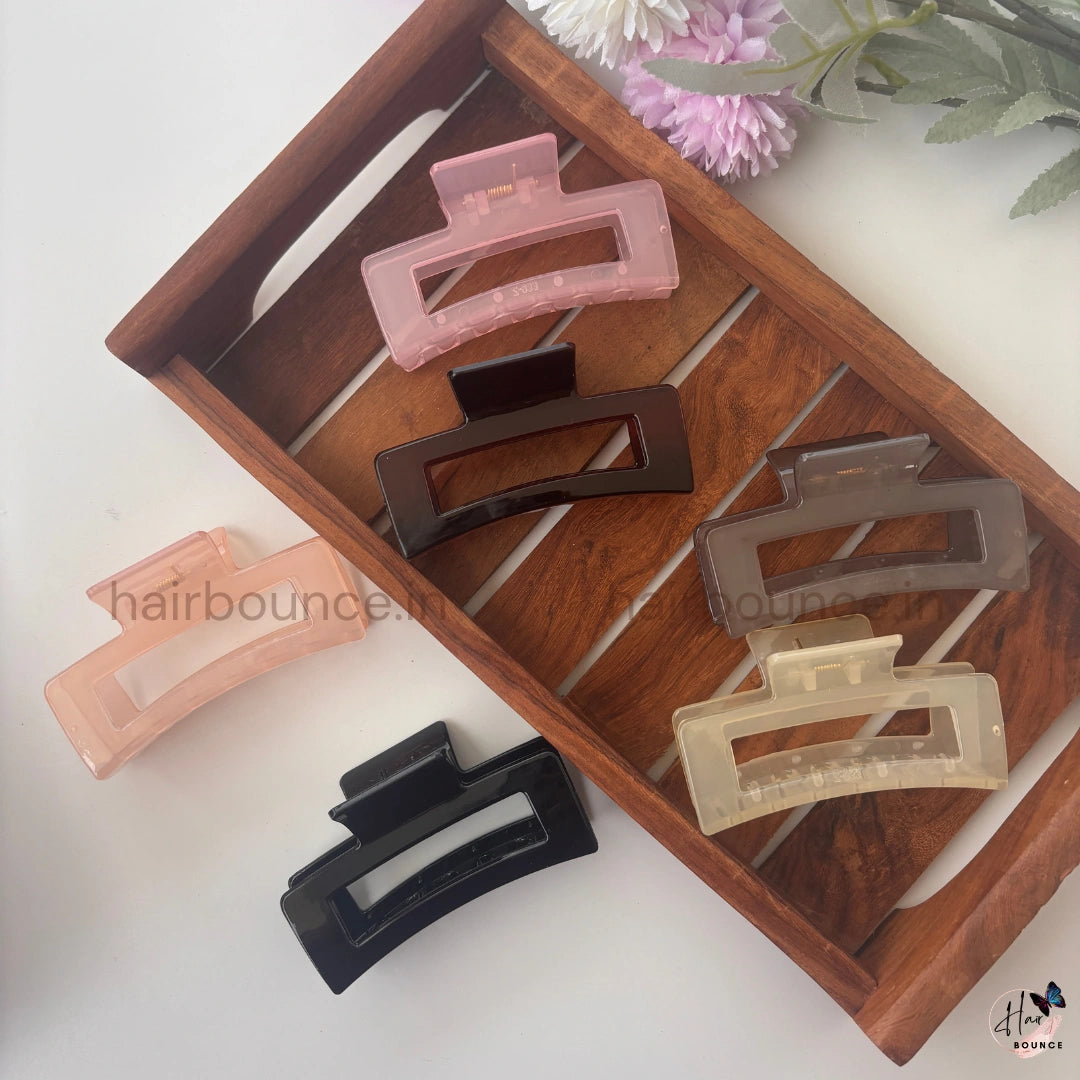 Crystal Gloss Rectangle Hair Claw – Large