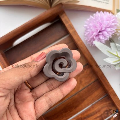 Nude Shade Swirl Flower Hair Claw – Small