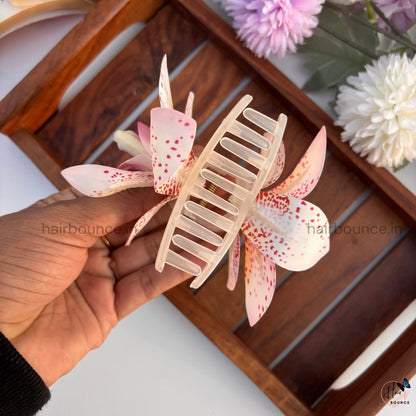 Royal Orchid Bloom Hair Claw. - Large