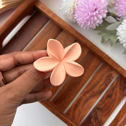 Colourful Matte Finish Flower Hair Claw - Medium