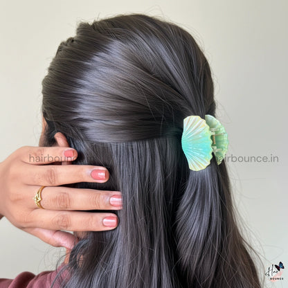 Dual Colour Shinny Shell Hair Claw - Small
