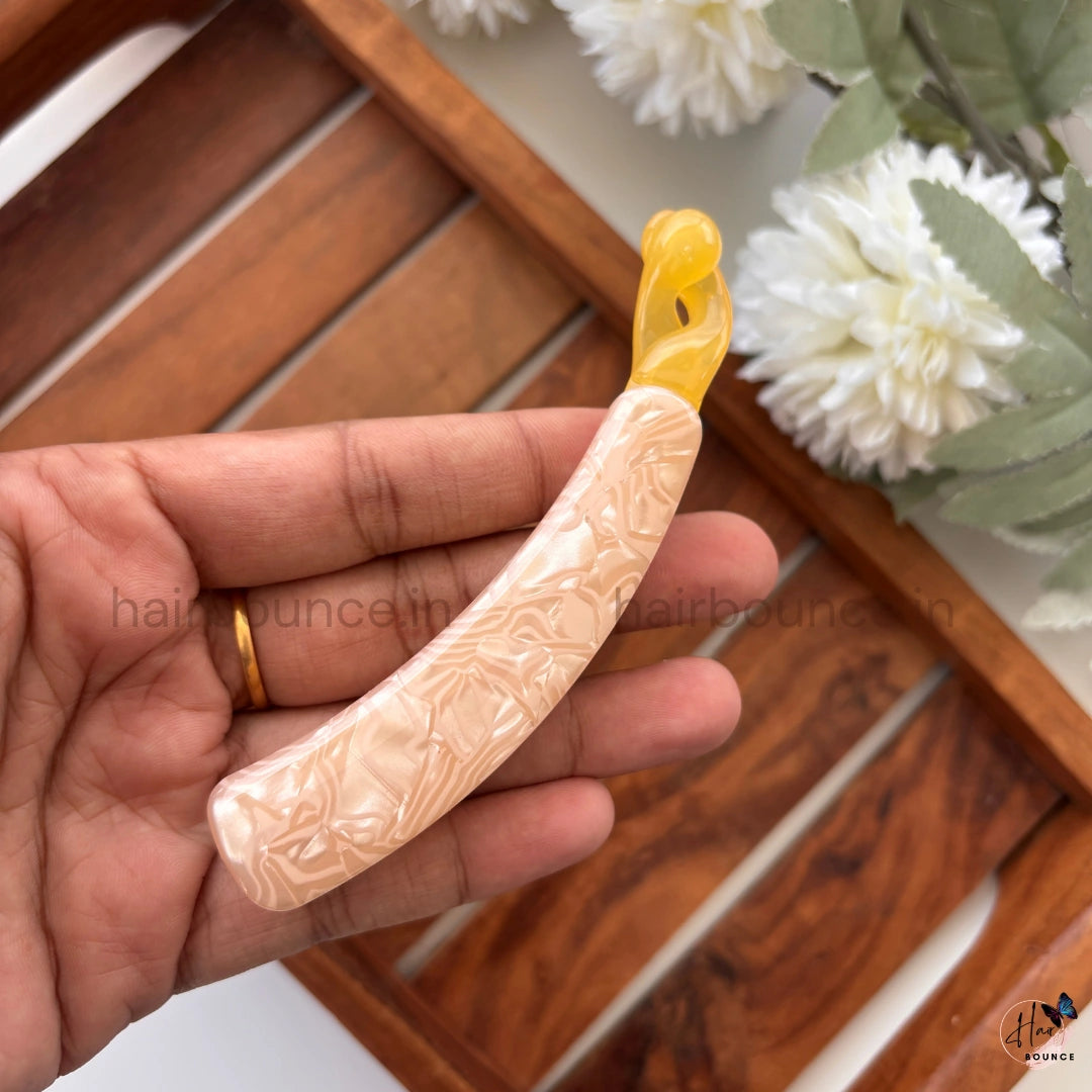 Marble Finish Banana Hair Clip – Large