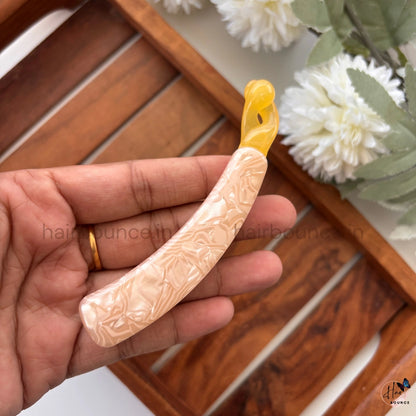 Marble Finish Banana Hair Clip – Large