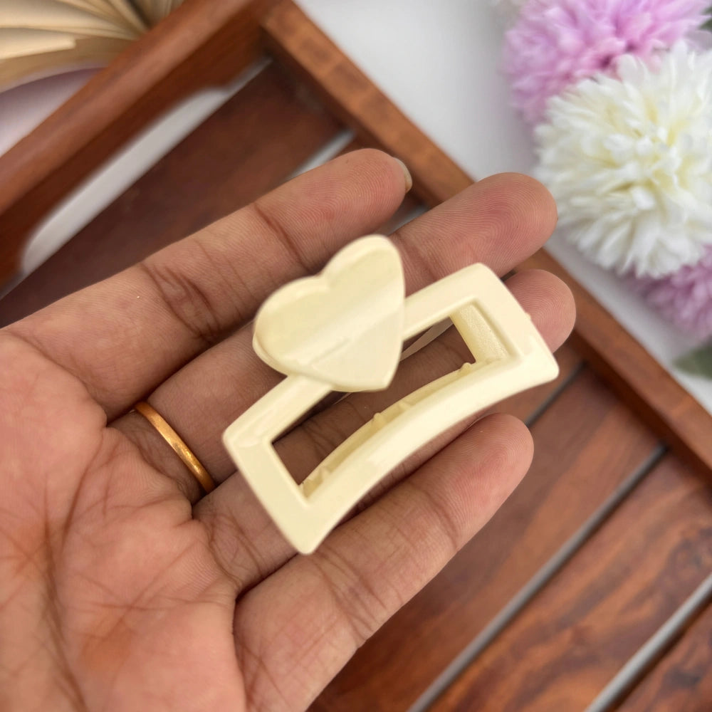 Heart Rectangle Hair Claw – Small