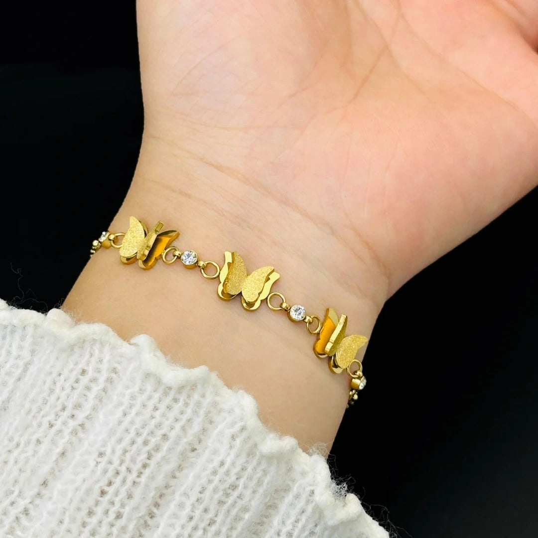 Golden Butterfly Charm Bracelet