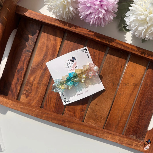 Aurora Crystal Bloom Center Hair Clip - Assorted Colours