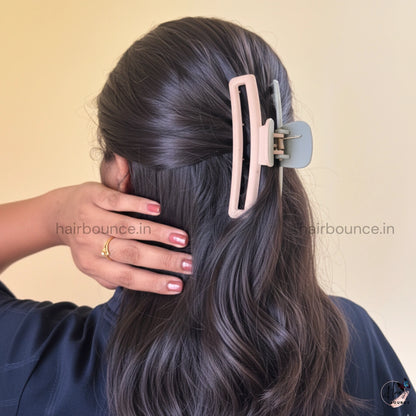 Dual Colour Curve Rectangle Hair Claw - Large
