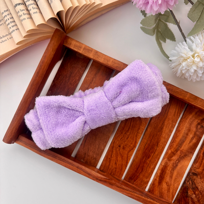 Plush Bow Facial Headband
