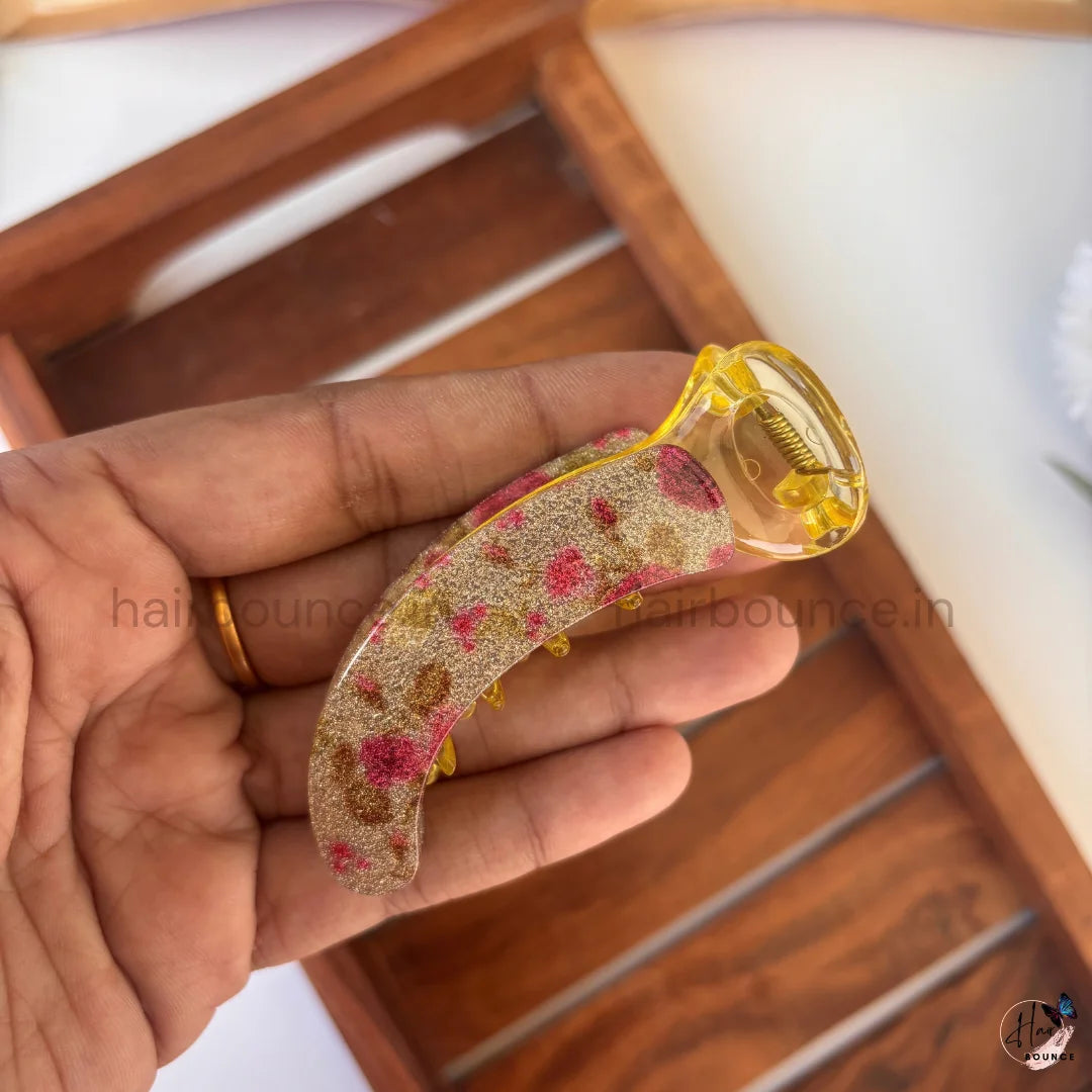 Vintage Rose Garden Banana Hair Clip - Medium