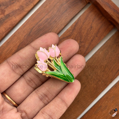 Tulip Garden Metal Hair Claw Clip - Small