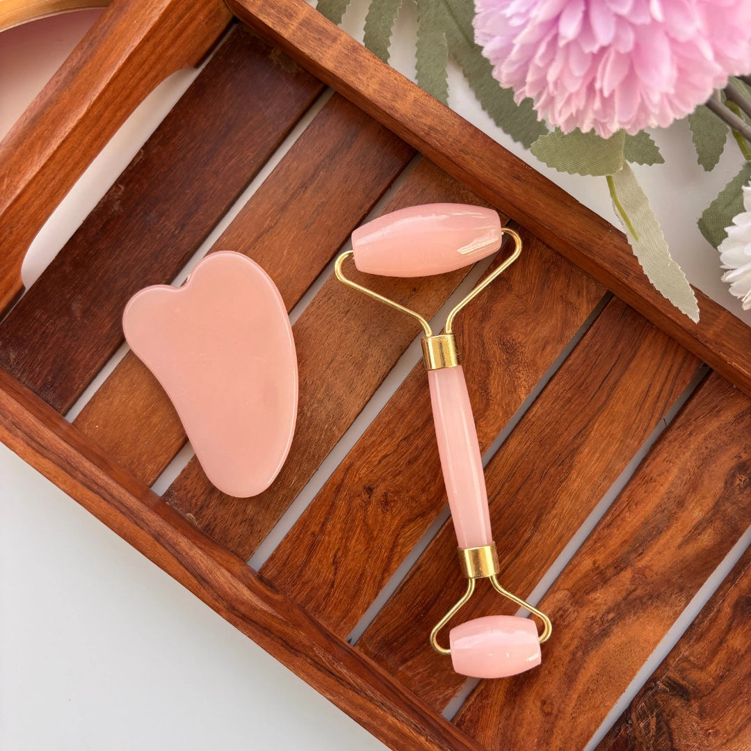 Rose Quartz Face Roller & Gua Sha Set 🌸✨
